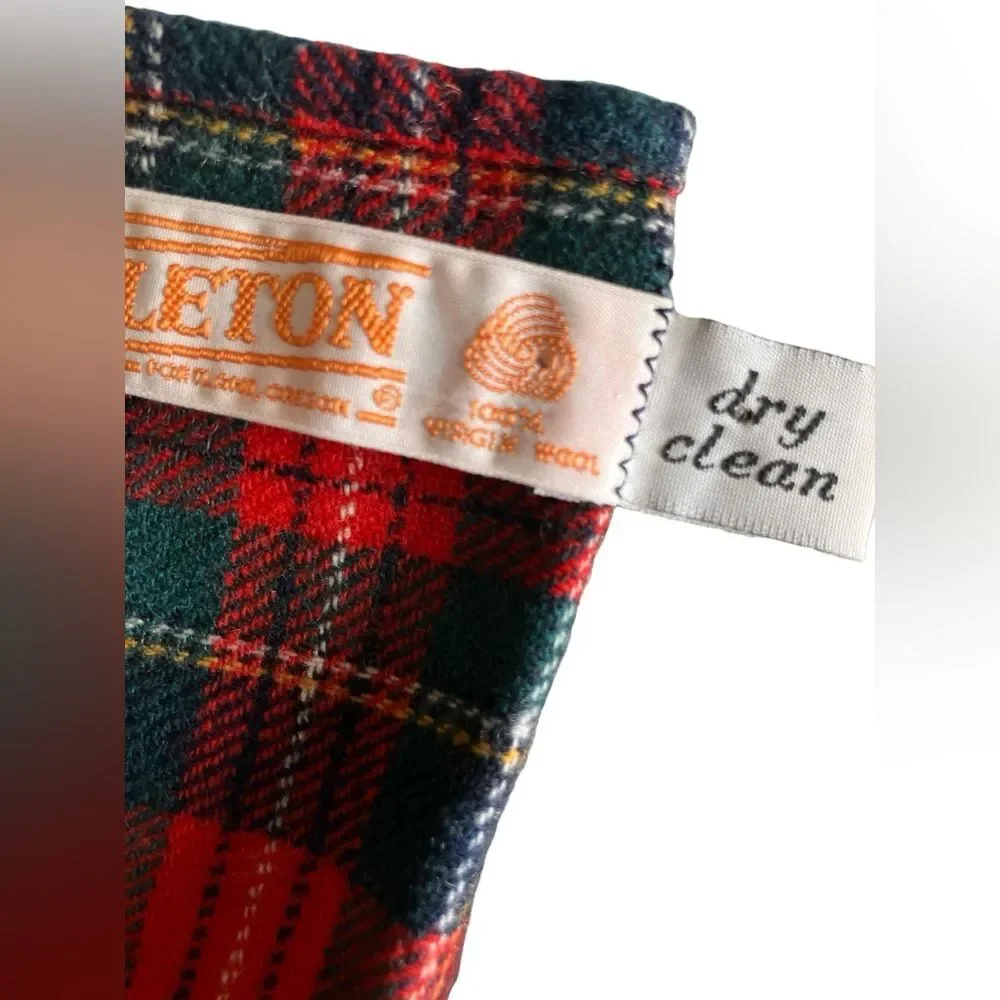 Pendleton Red Tartan Plaid Scarf Vintage Wool